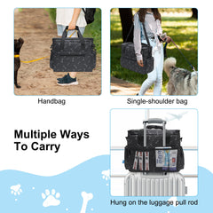 MYDAYS dog travel bag side pocket for easy grab-and-go items