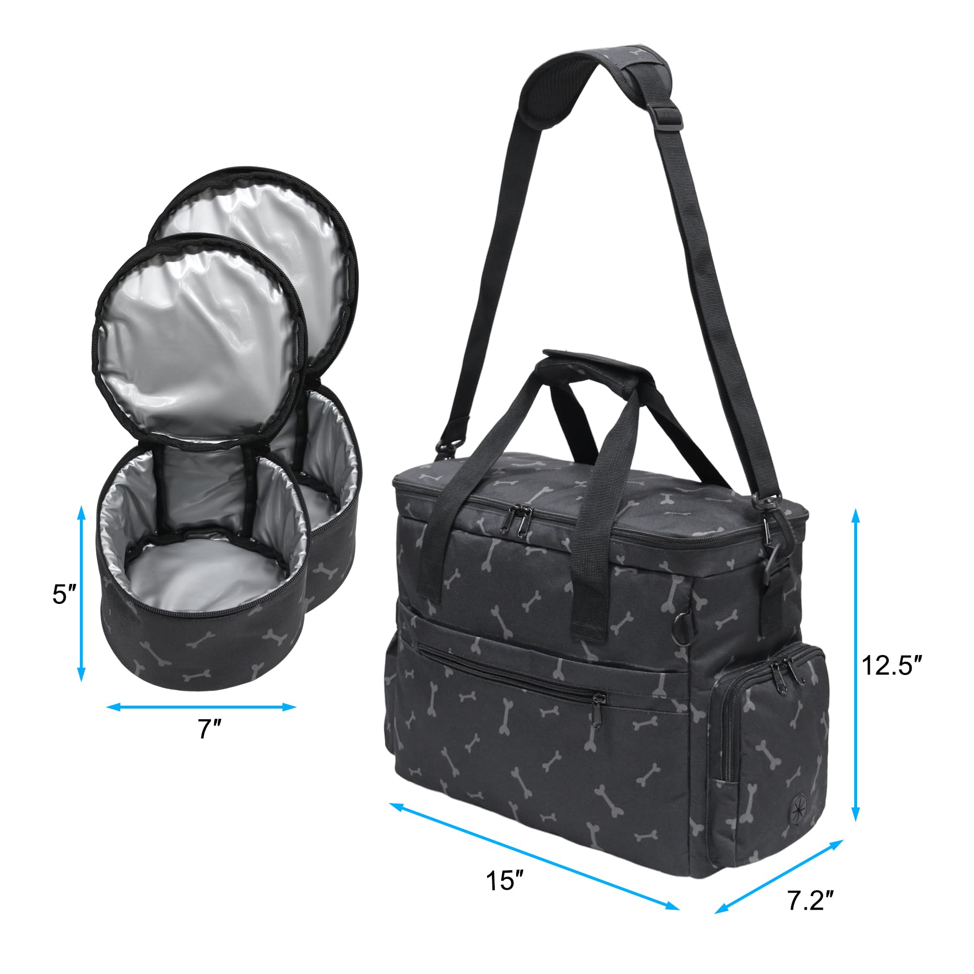 MYDAYS dog travel bag travel-ready setup ideal for weekends away