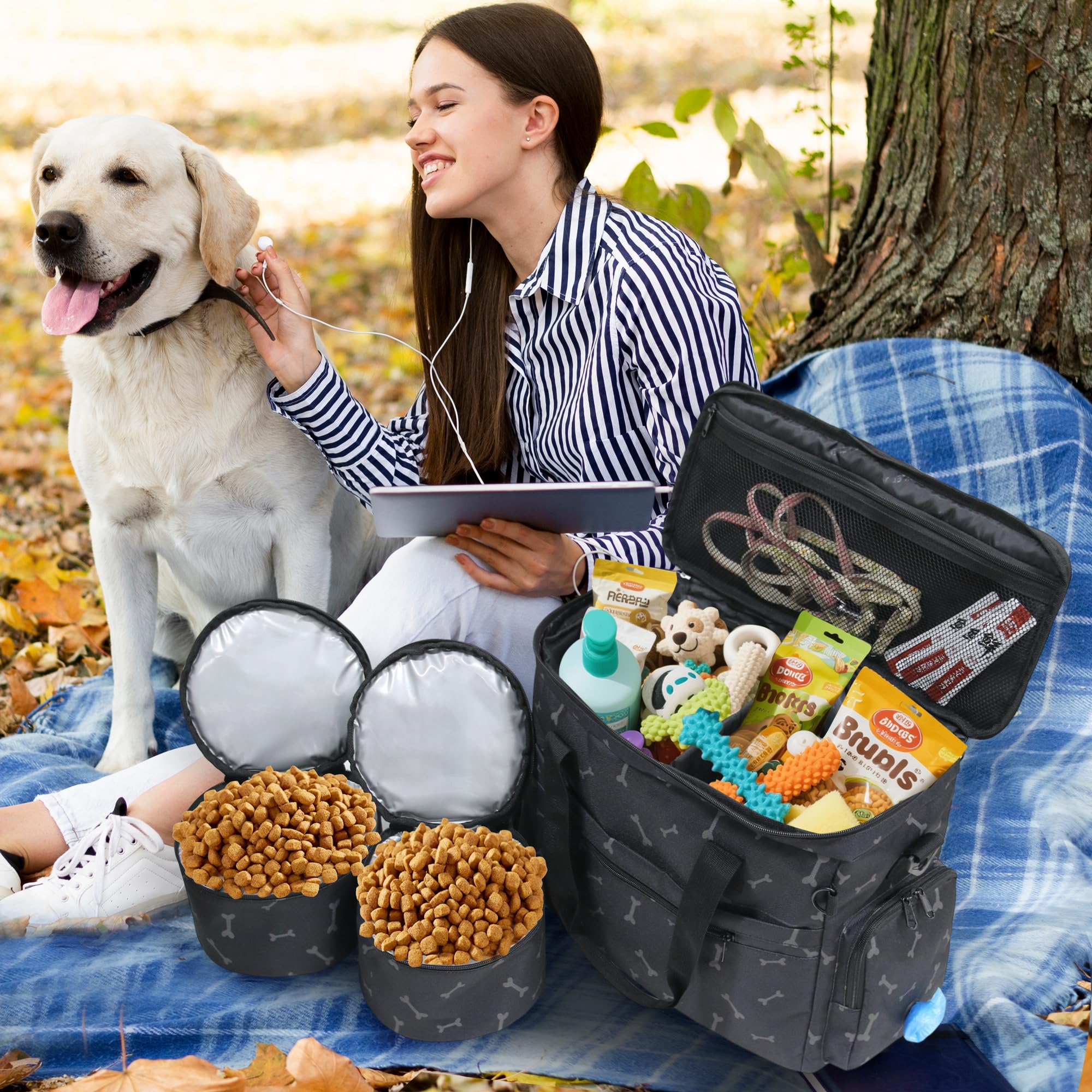 MYDAYS dog travel bag water-resistant material protects gear during travel
