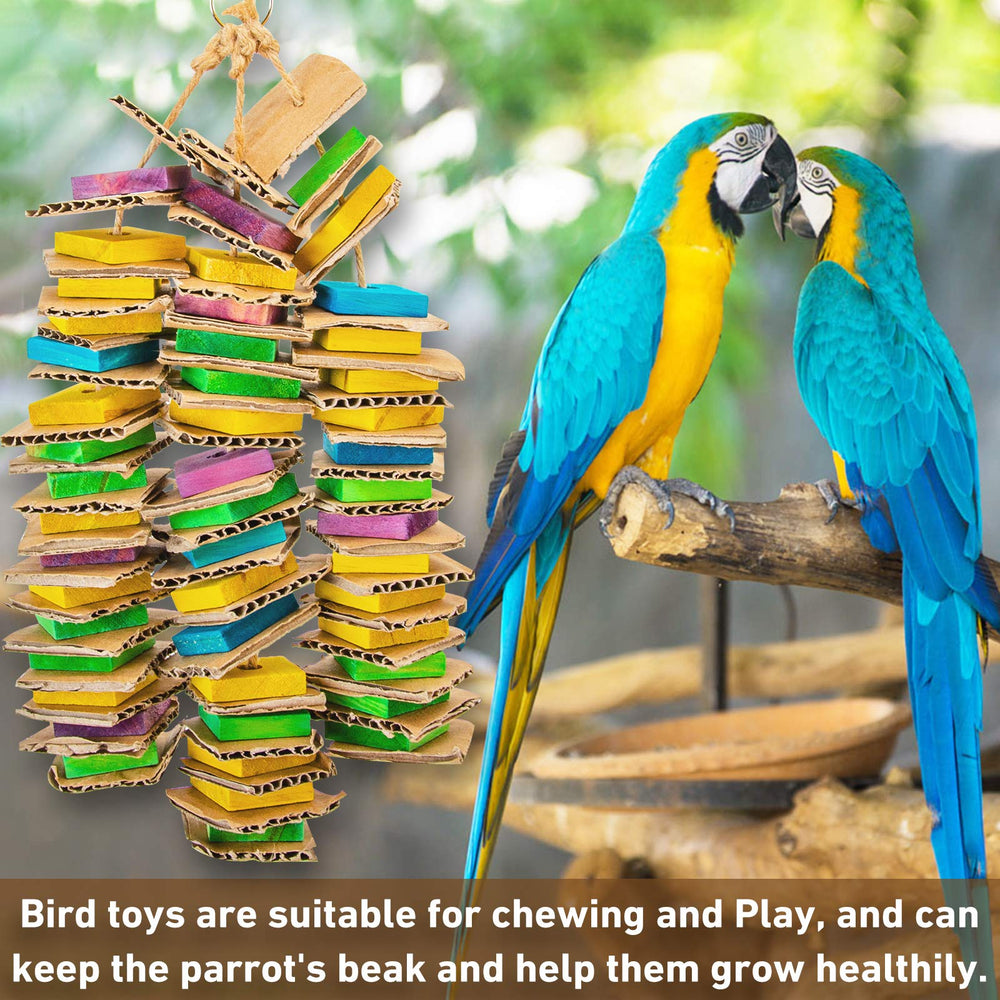 MYFAMIREA parrot toy supports beak shaping through regular chewing and gnawing.