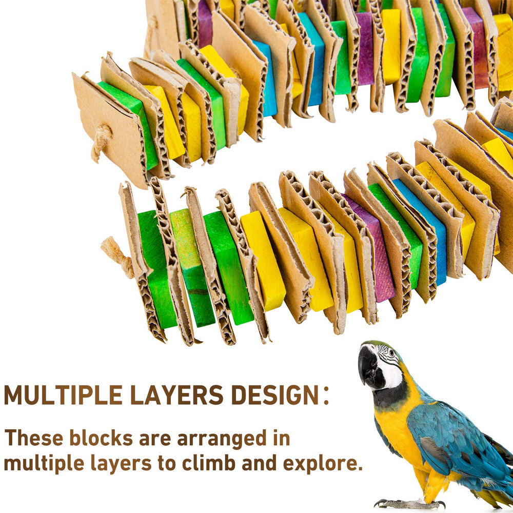 MYFAMIREA parrot toy hangs securely with an active hook in cages.