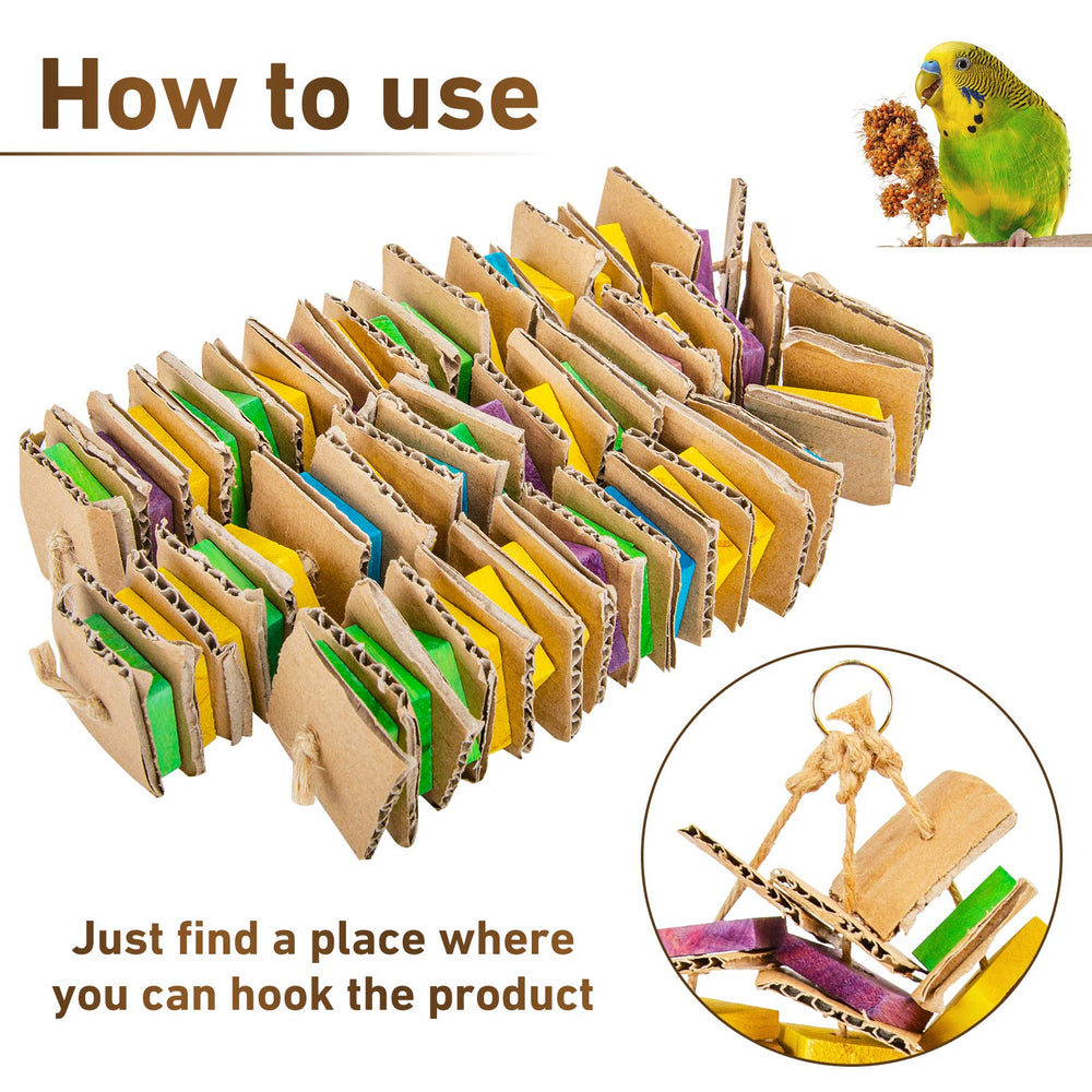 MYFAMIREA parrot toy suitable for African Grey, cockatoos, macaws, and other small to medium birds.