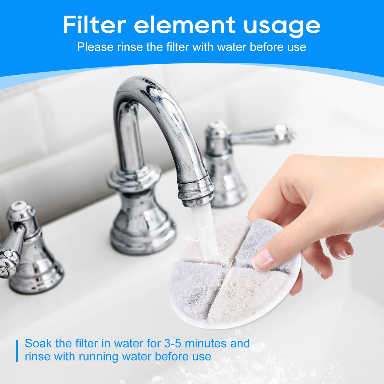 MyfatBOSS hair-metal removal filter for cat fountains helps keep water fresher.