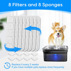 MyfatBOSS 8-pack pump sponges ensure smooth fountain flow.