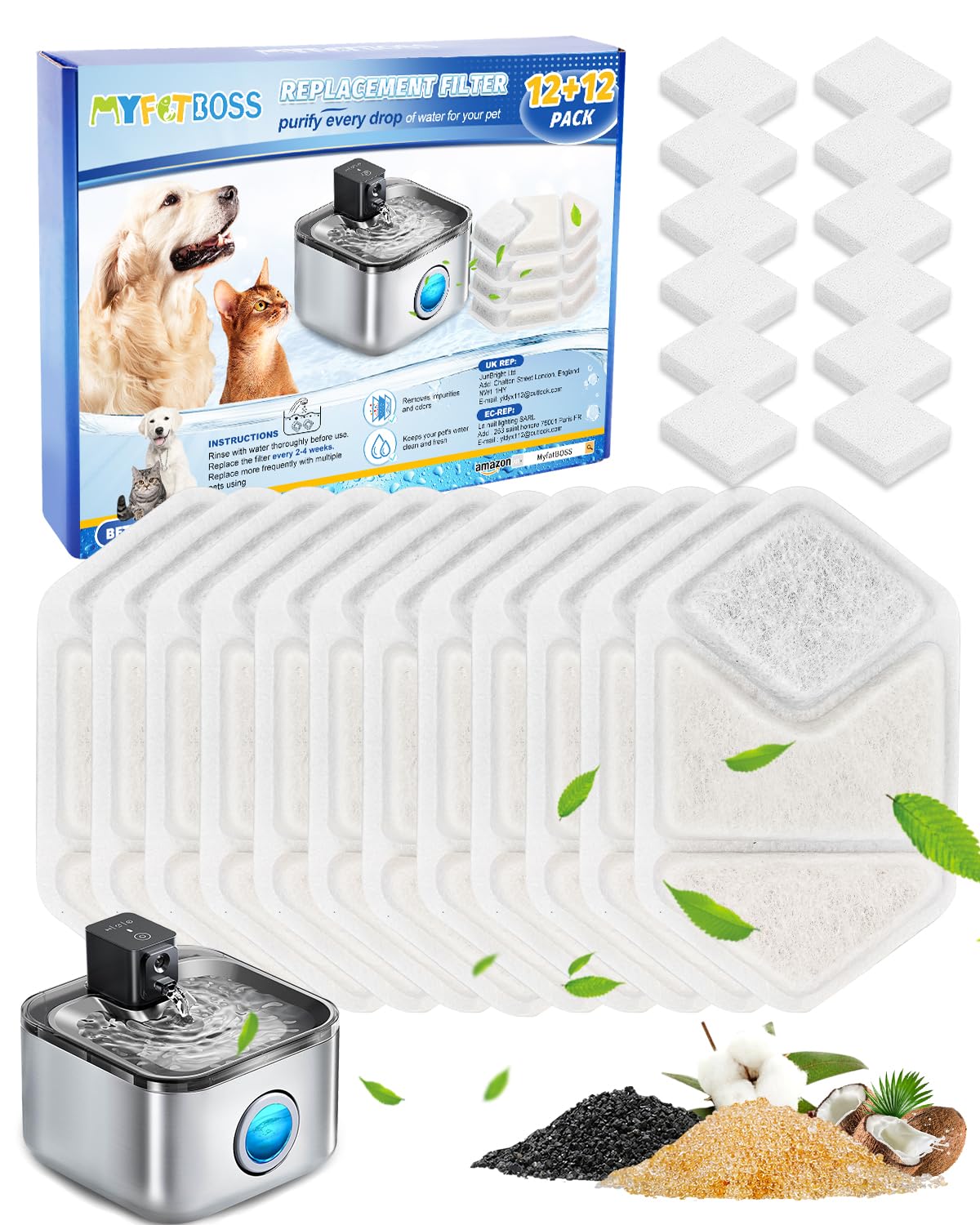 MyfatBOSS Speedeer ZTI0506 compatibility filter maintains clean water for multiple cats