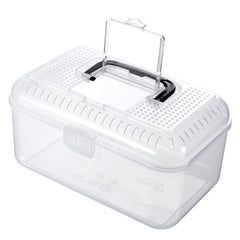 MyGift reptile carrier terrarium closed view offers clear visibility for monitoring critters.