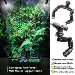 MYGIIKAKA reptile fogger cycle settings highlight 5s-60s and 1h-24h schedules.