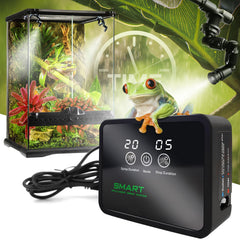 MYGIIKAKA reptile fogger with two 360-degree nozzles provides full-coverage misting.