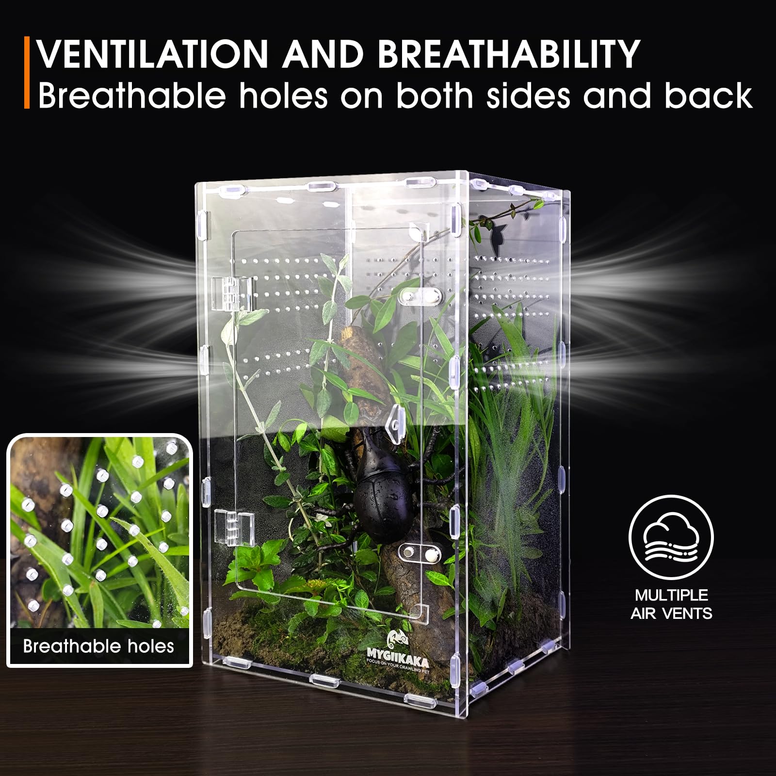MYGIIKAKA acrylic spider enclosure locking handle keeps contents secure