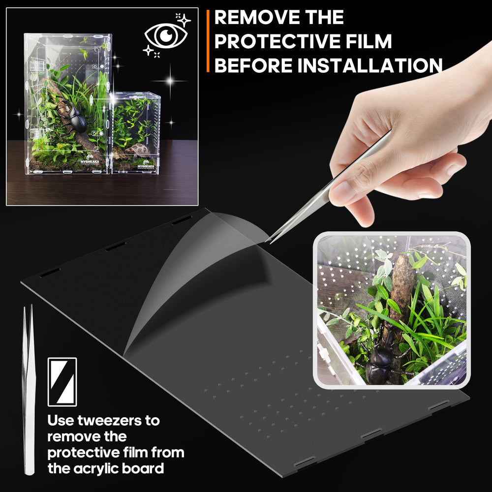 MYGIIKAKA acrylic spider enclosure side ventilation emphasizes fresh air and pet comfort