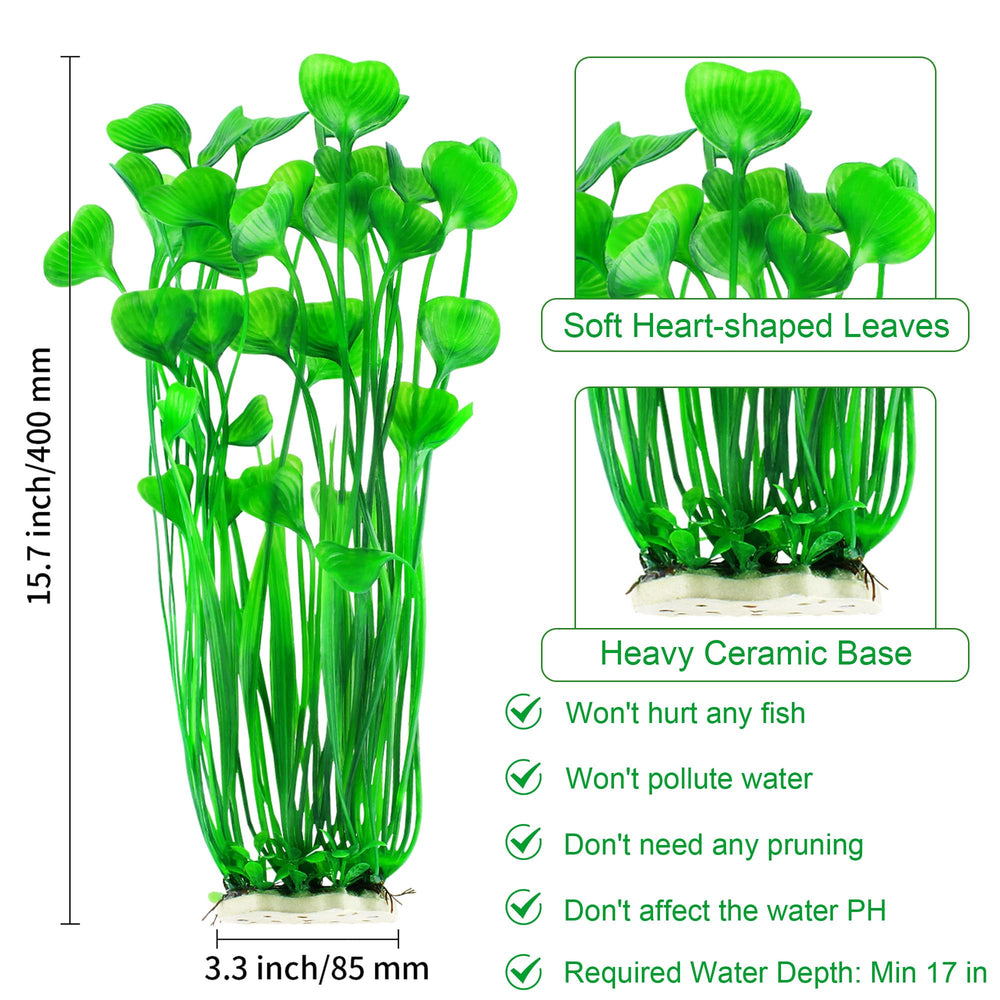 MyLifeUNIT green tall aquarium plants measure 15.75 inches for large tanks.