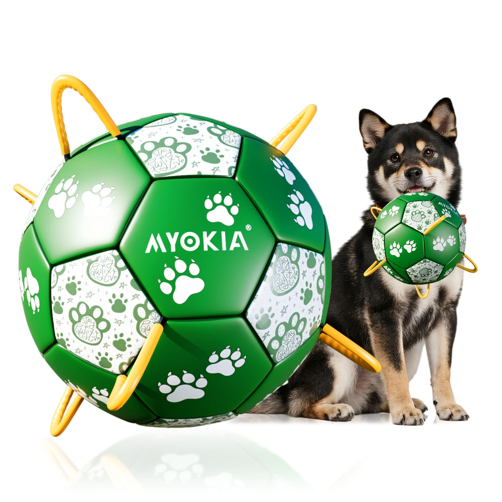 MYOKIA Size 2 dog soccer ball pump inflates quickly for ready play