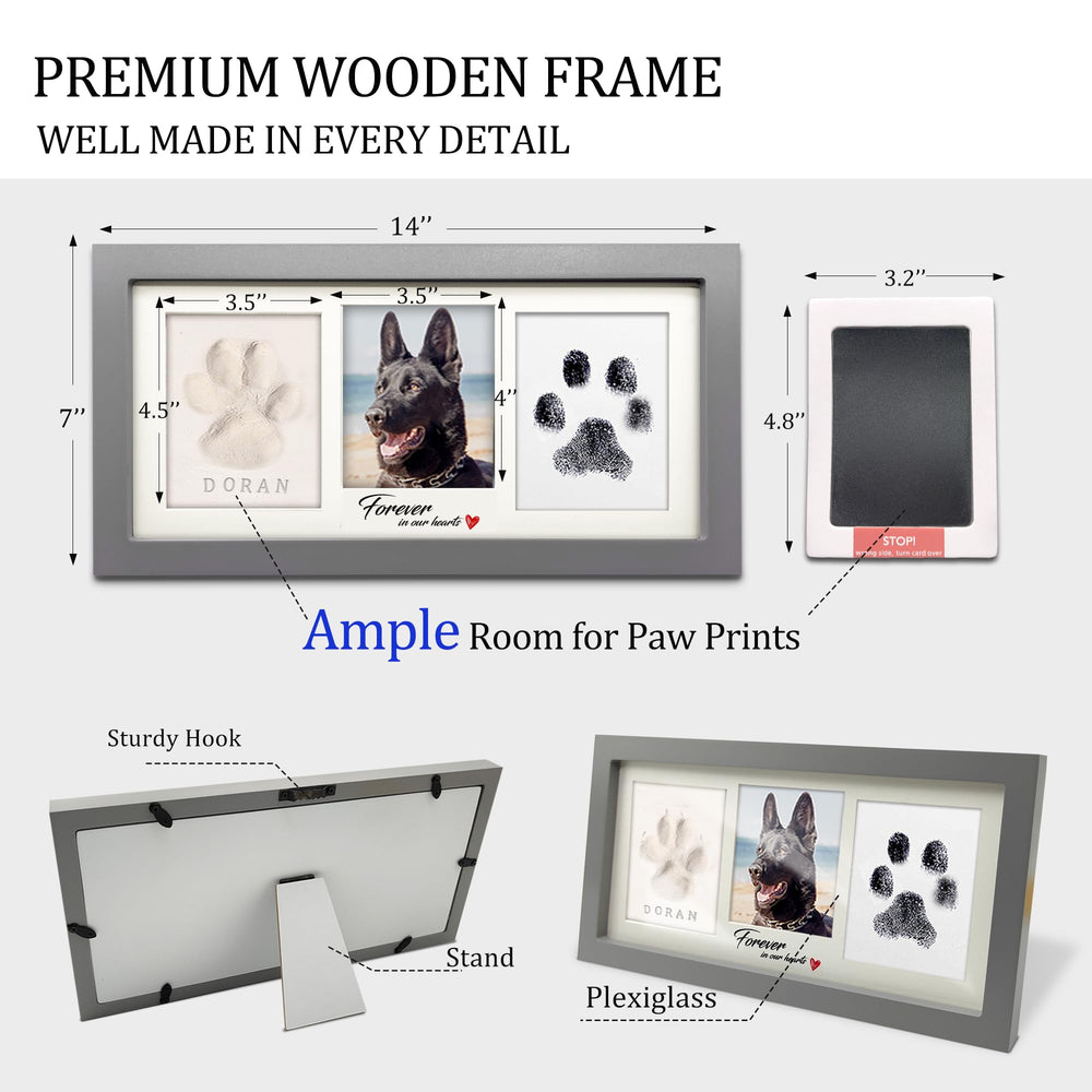 MYPAWLETS frame stand and wall hook offer flexible display options.