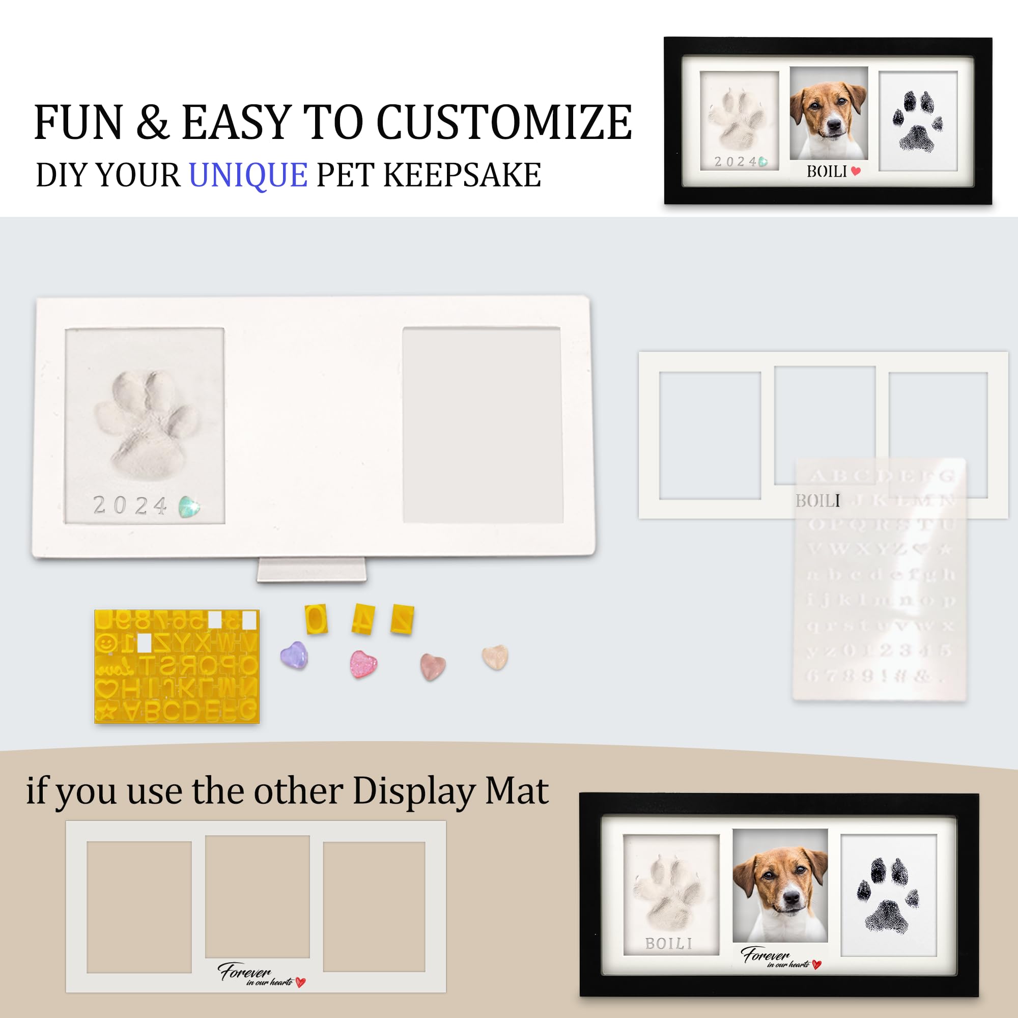 MYPAWLETS paw-print frame kit plexiglass cover ensuring clear display