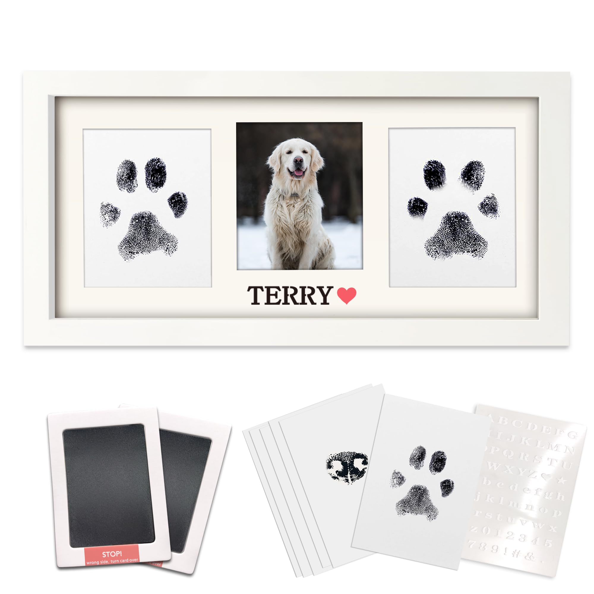 MYPAWLETS paw print frame close-up showing wooden finish for a lasting memorial