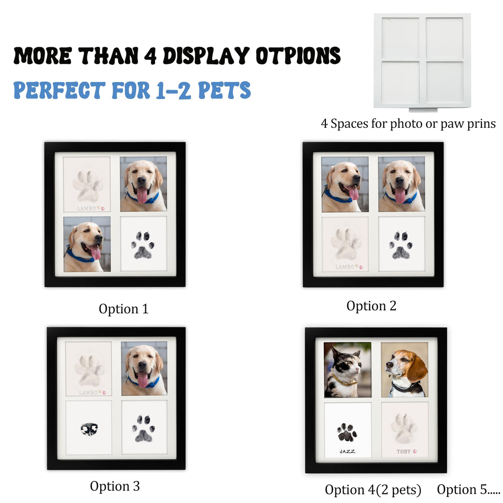 MYPAWLETS keepsake frame with four spaces for prints and photos.