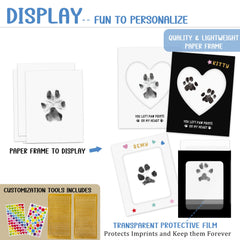 MYPAWLETS customization stickers enable name and date personalization on paw prints.