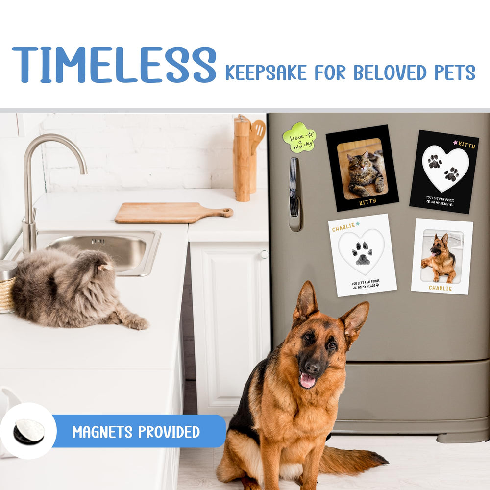 MYPAWLETS four-frame set with magnets allows fridge display of pet memories.