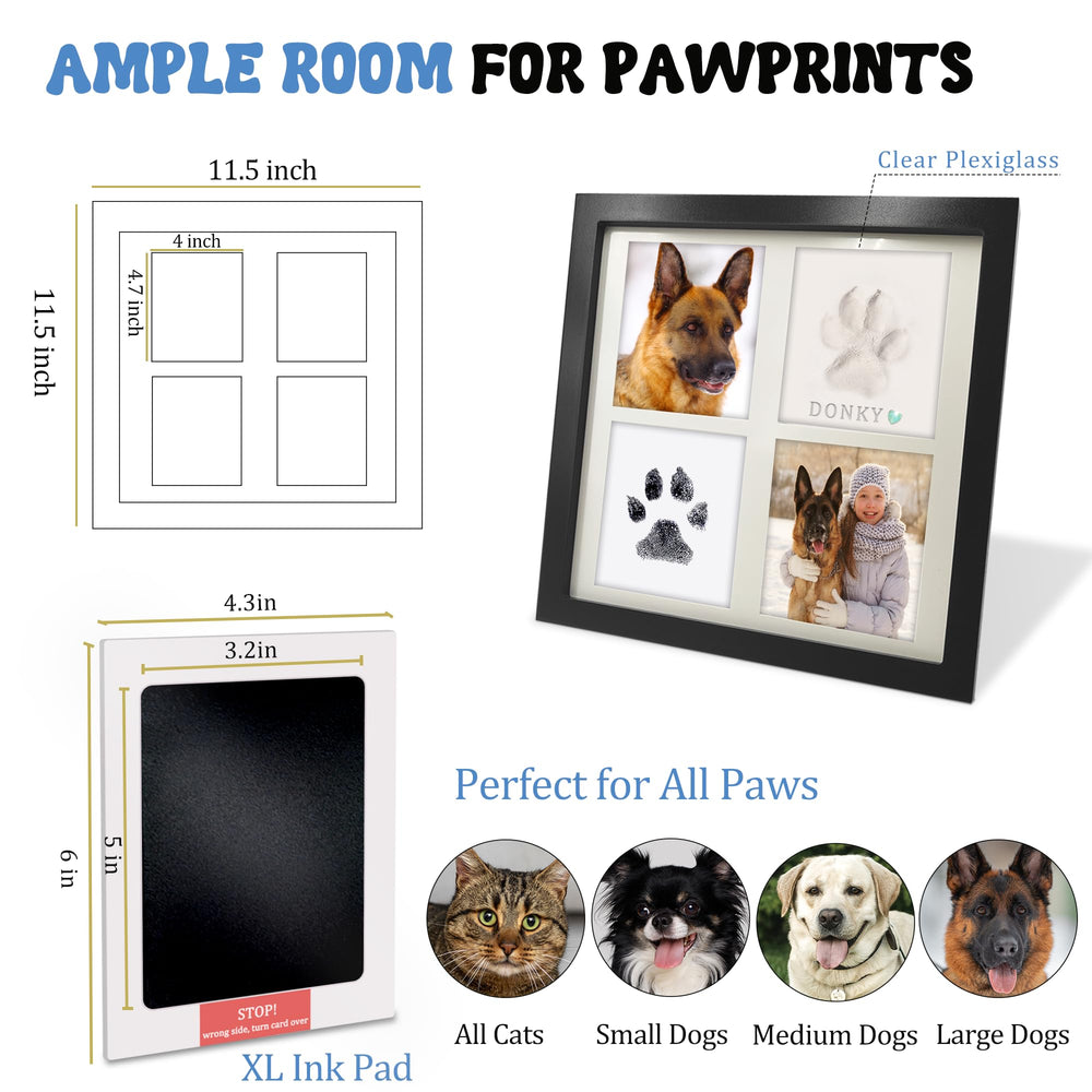 MYPAWLETS display setup adapts to wall hanging or tabletop showcasing memories.