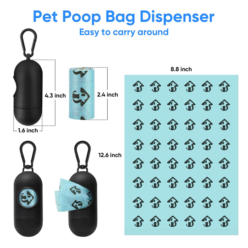 MYPIN bag dispenser attached to pet rope for hands-free transport