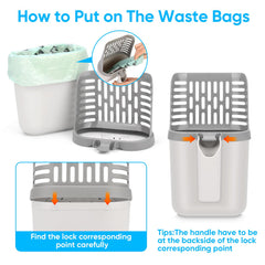 MYPIN bag dispenser for on-the-go cleanup with scooper