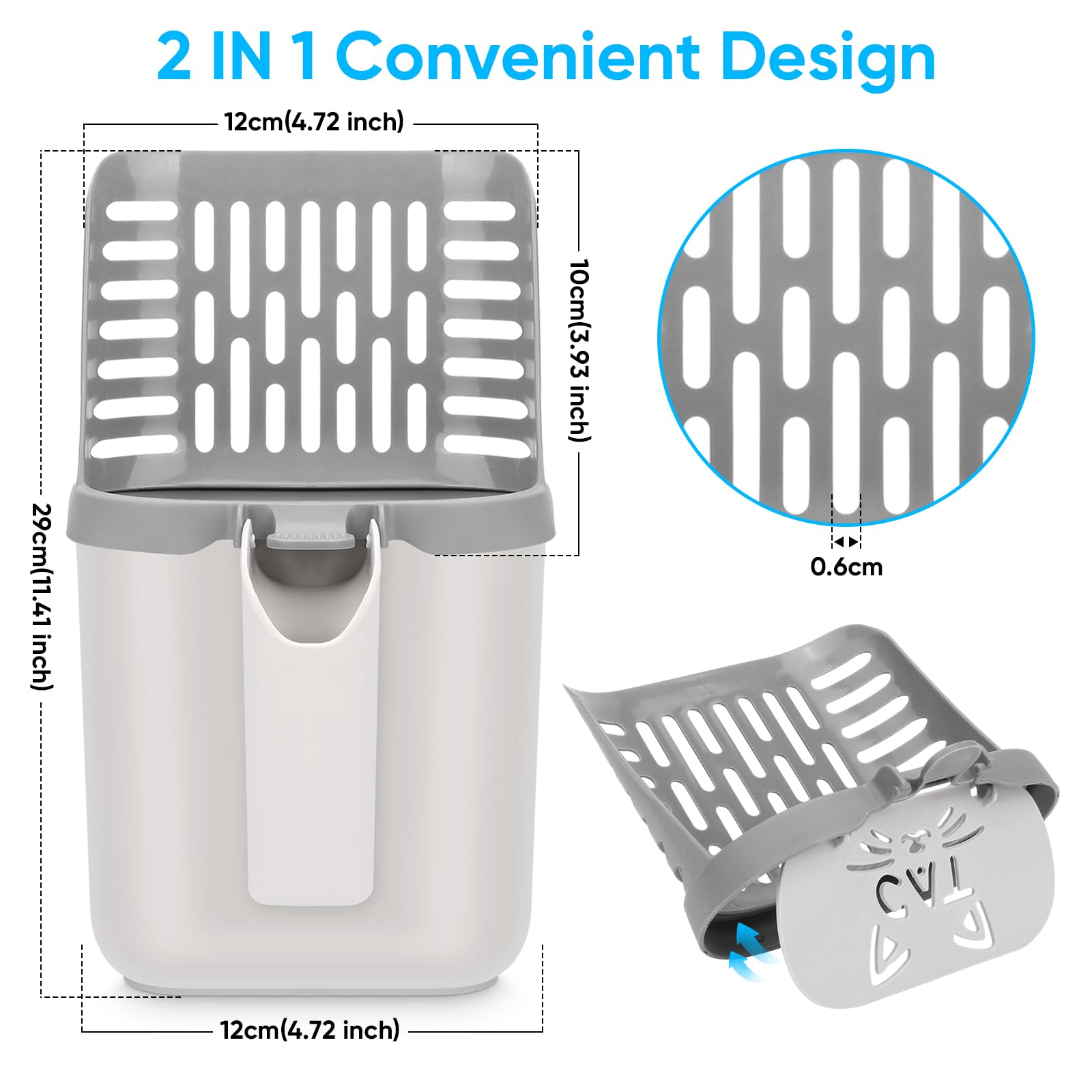 MYPIN cat scooper large container for extended cleaning