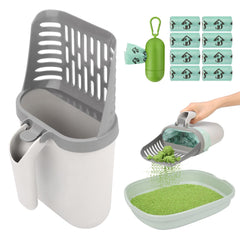 MYPIN cat scooper with holder for quick one-handed cleanup