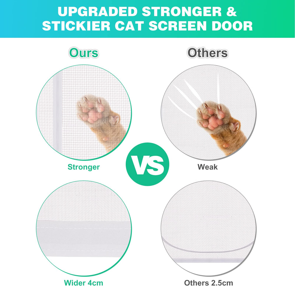 MYPIN easy-install screen door with adhesive tape setup on door frame