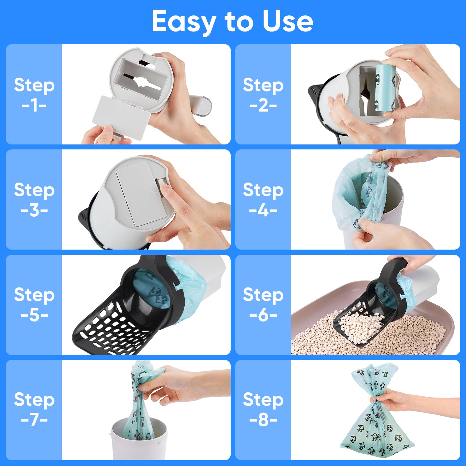 MYPIN portable litter cleanup kit ideal for travel with a cat