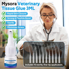 Mysora precision tips array for controlled application on small wounds.