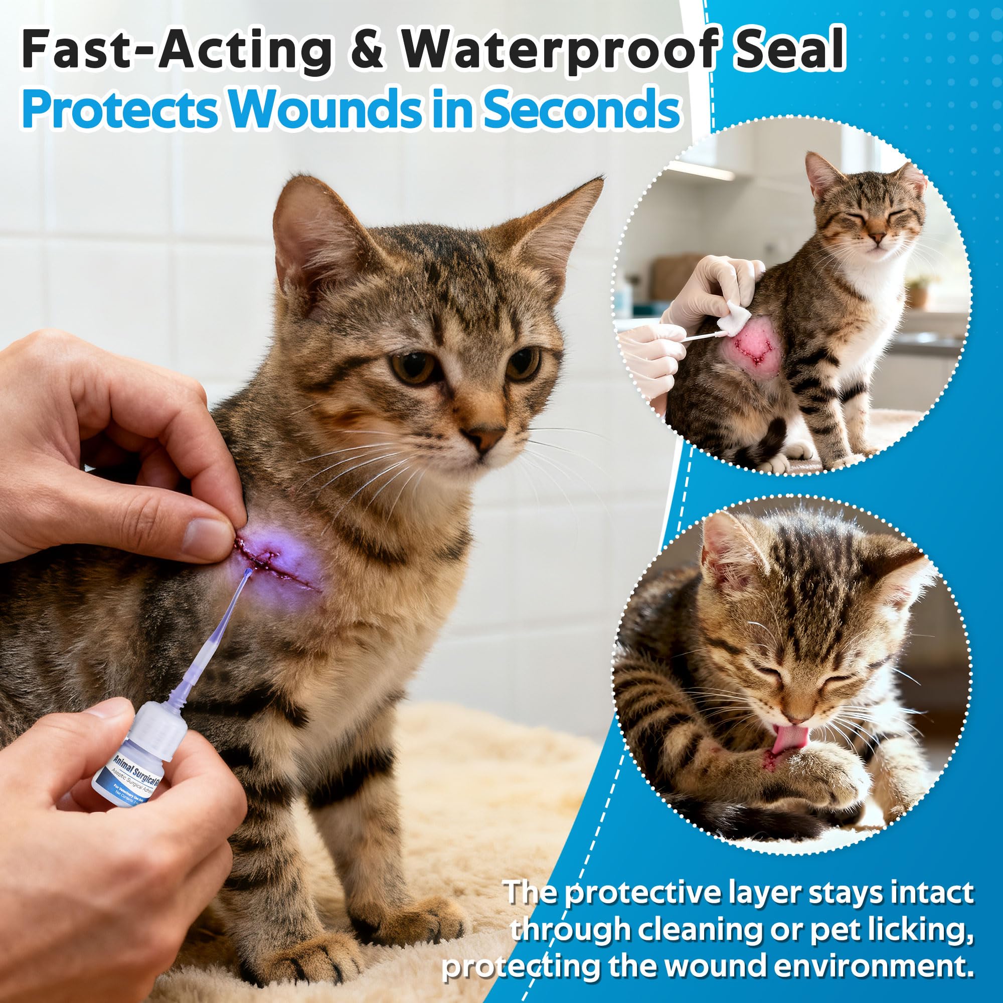 Mysora application on a minor wound showing edge-to-edge closure capability.
