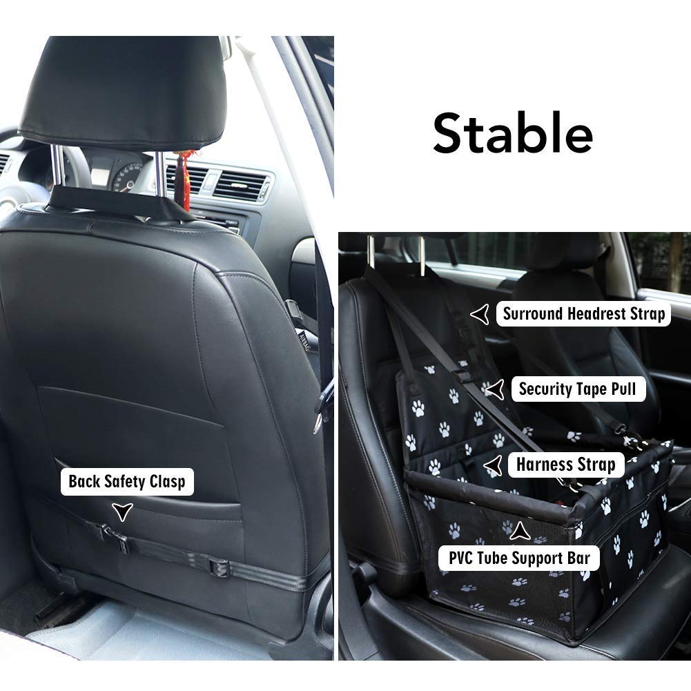 Myuilor booster seat protects your car seat from paws and shedding.