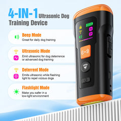 Mzorts dog bark deterrent side view shows ergonomic form for easy handling during training