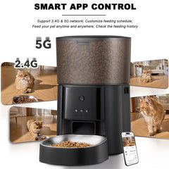 MZZ feeder app control interface enables remote scheduling and portion control.