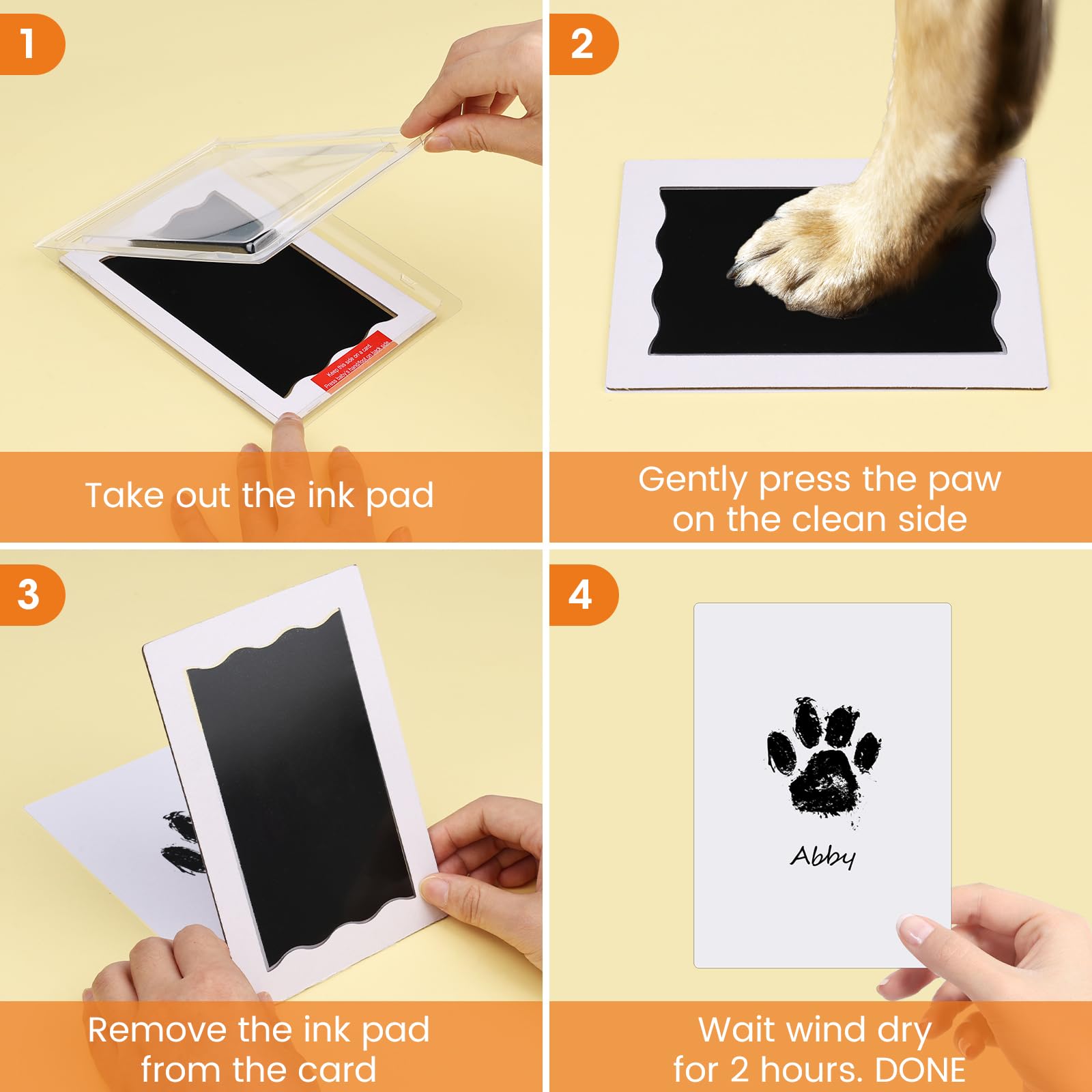 Nabance paw prints on paper capturing memories for pets