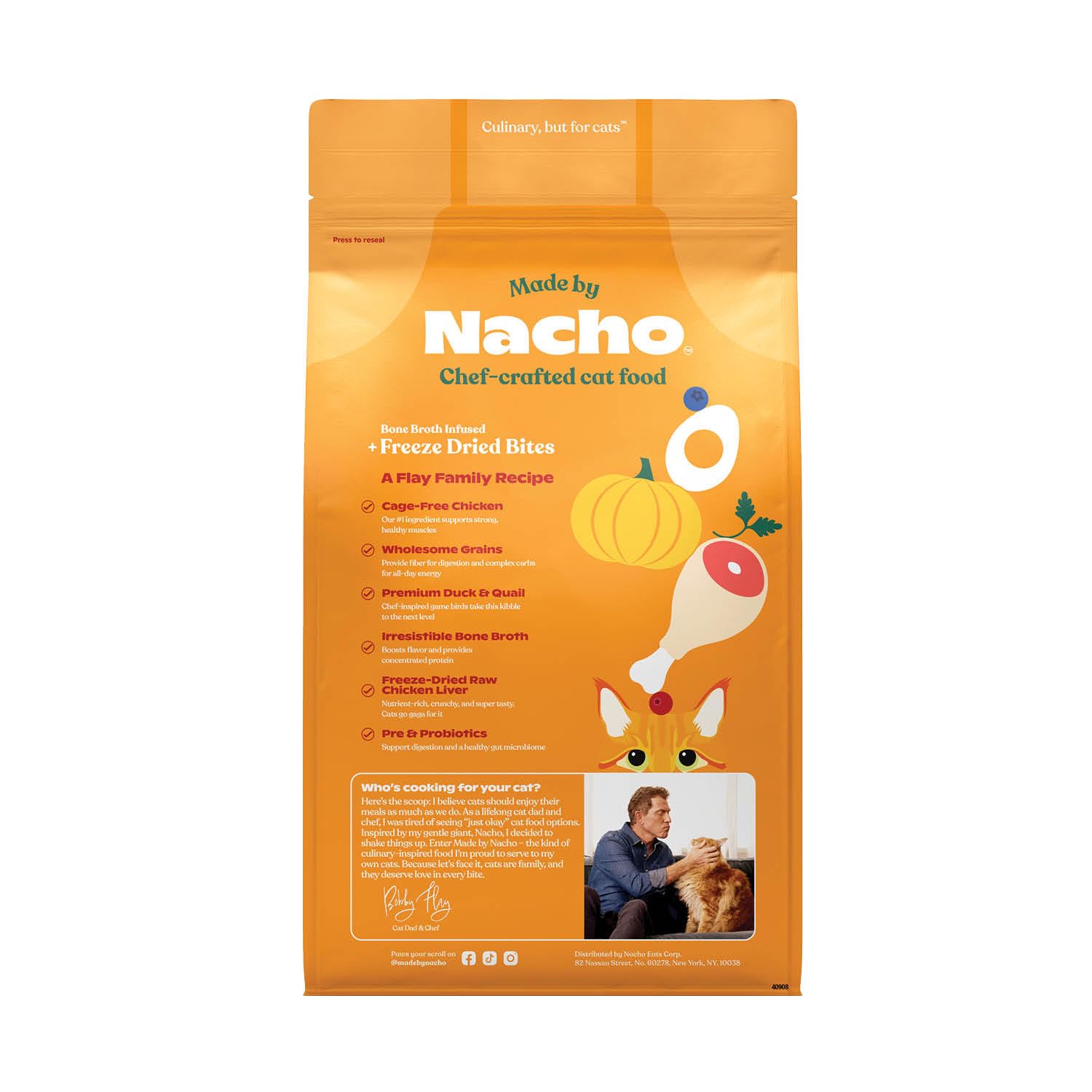 Nacho dry cat kibble freeze-dried chicken liver pieces showcase a protein-dense boost.