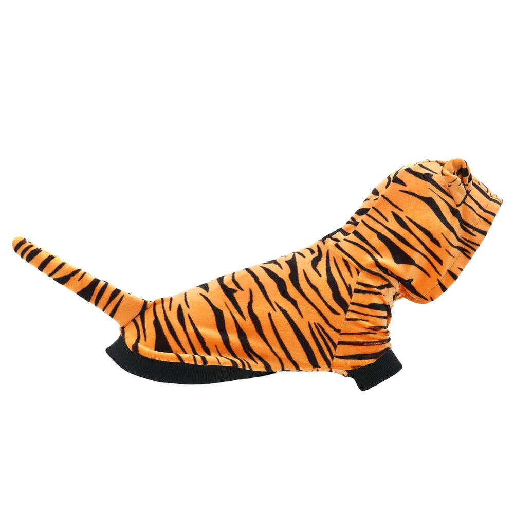 NACOCO cat winter hoodie orange side view emphasizes warmth and style