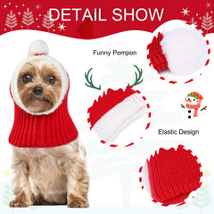 NACOCO Christmas dog hat front pompon detail adds festive charm for holiday photos.