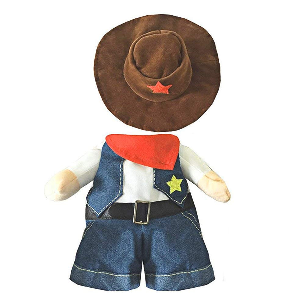 NACOCO Cowboy Dog Costume size chart — helps pick the right fit for small to medium dogs.
