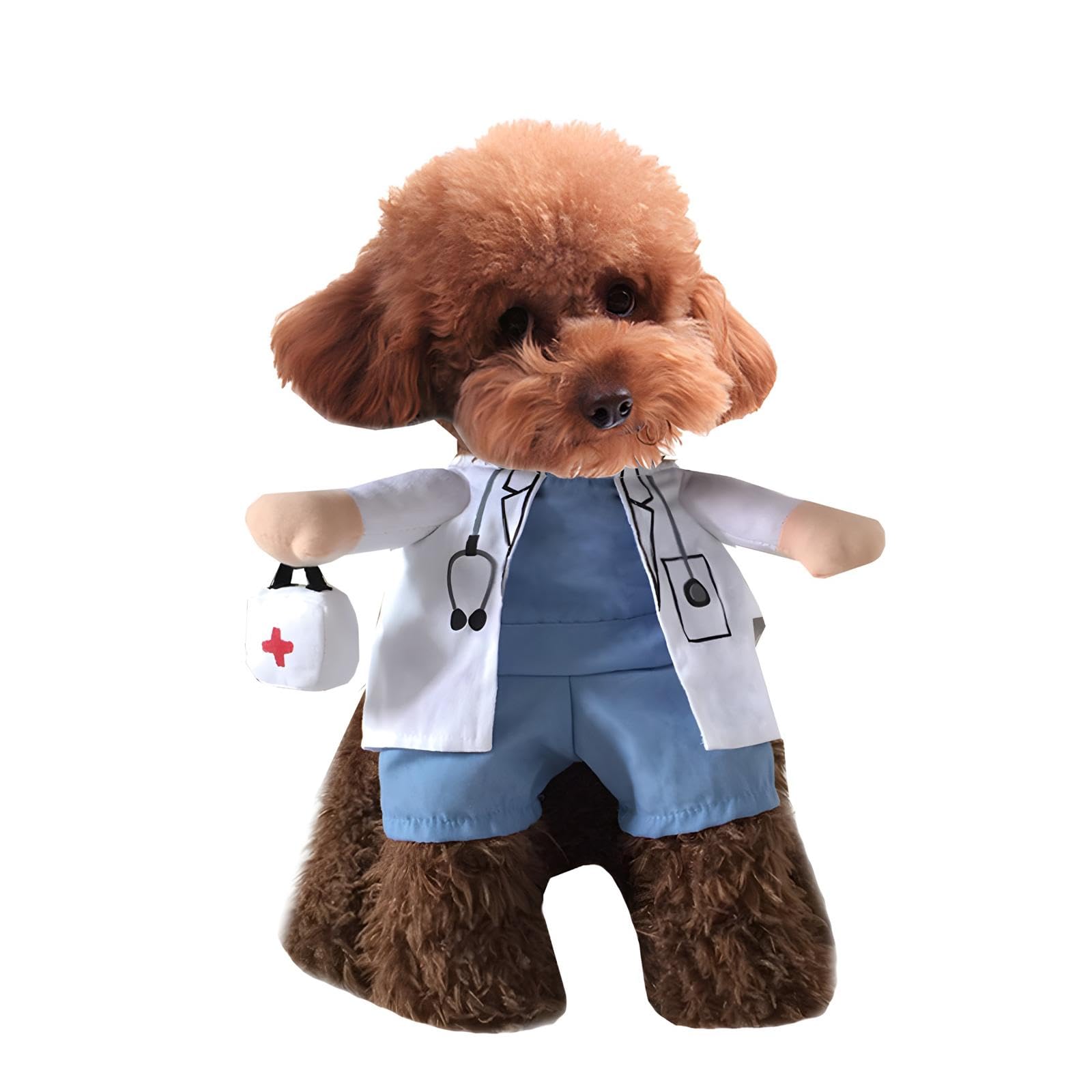 NACOCO Dog Cat Doctor Costume back view showing complete outfit for a polished look
