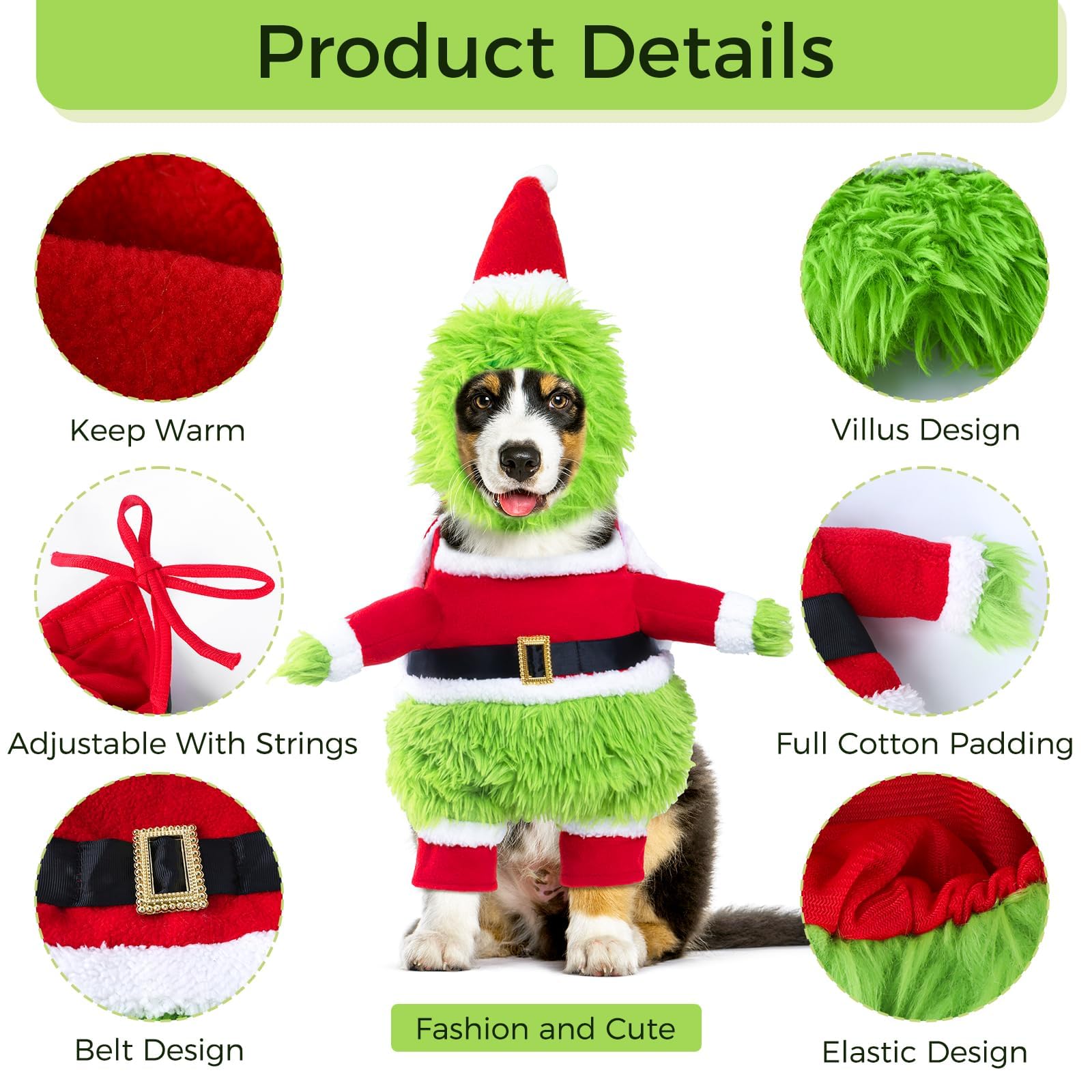 NACOCO dog plush body costume provides warm comfort during walks