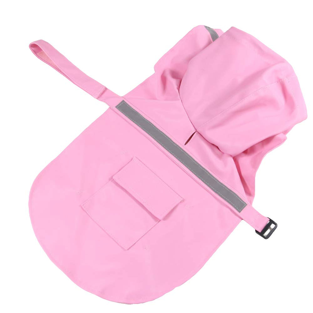 NACOCO dog raincoat adjustable belly strap demonstrates secure fit on active pets