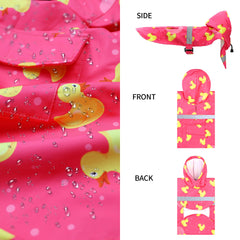 NACOCO dog raincoat features elastic leg straps and belly strap for secure, comfortable fit.