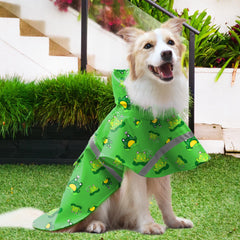 NACOCO dog raincoat green frog hood view for splash-free walks