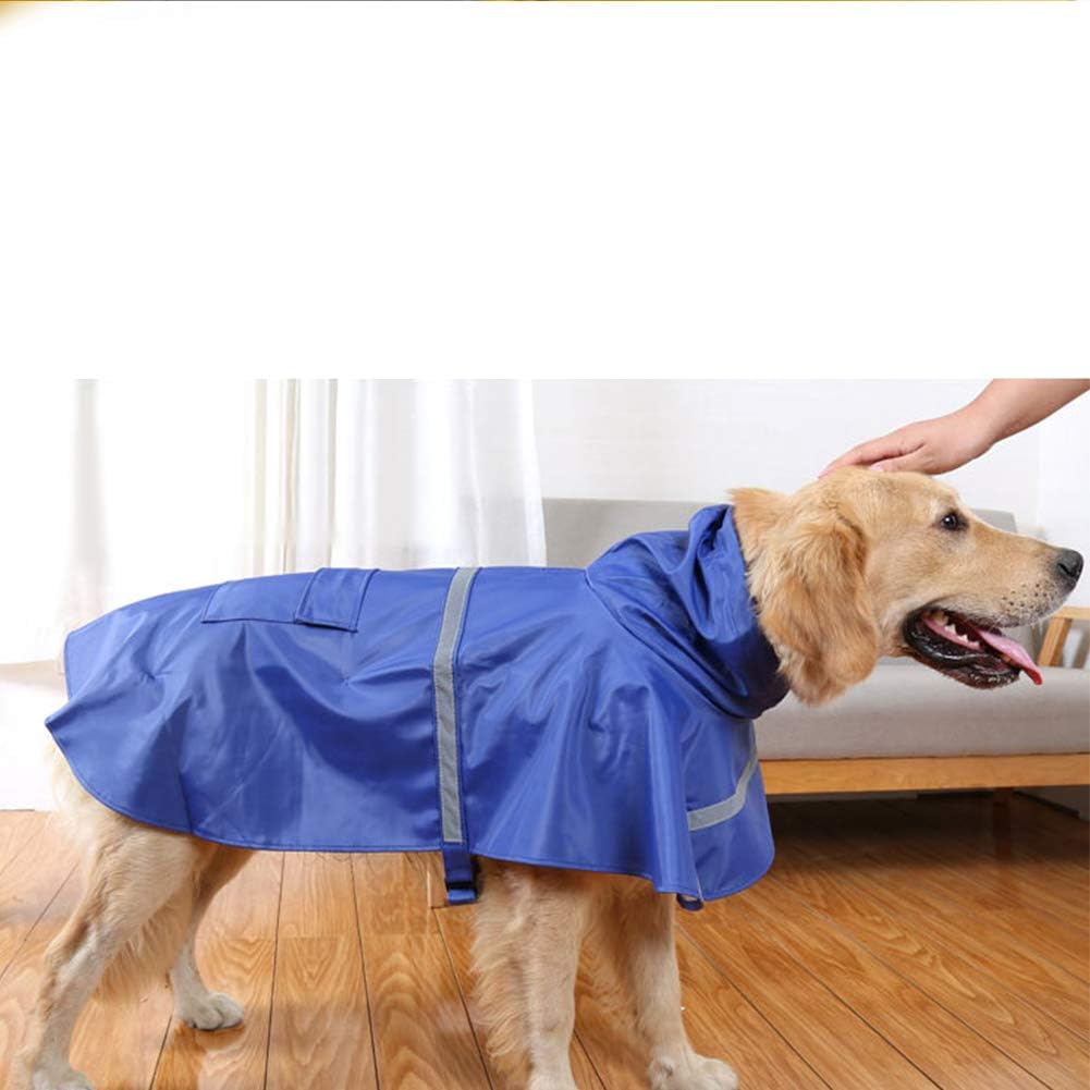 NACOCO dog raincoat hood blue provides weather-ready protection and easy on-off.