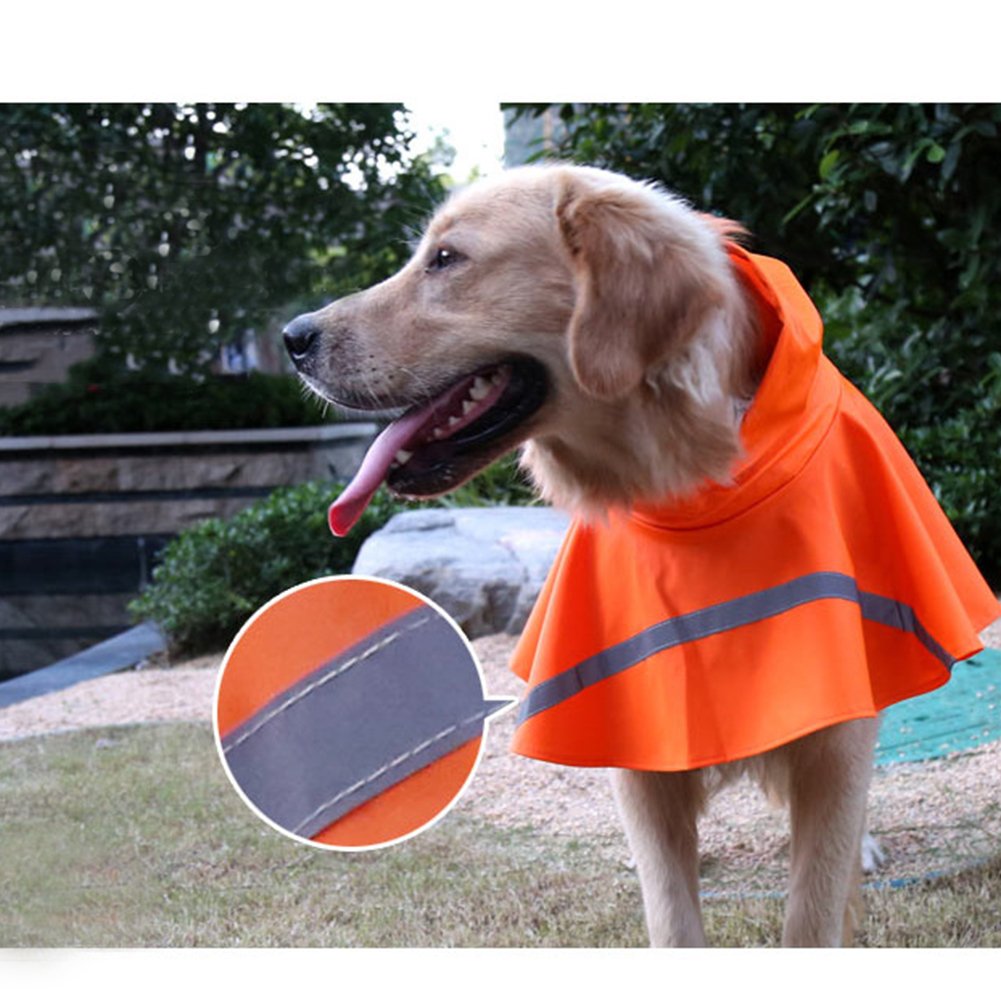 NACOCO dog raincoat orange reflective strip for nighttime visibility