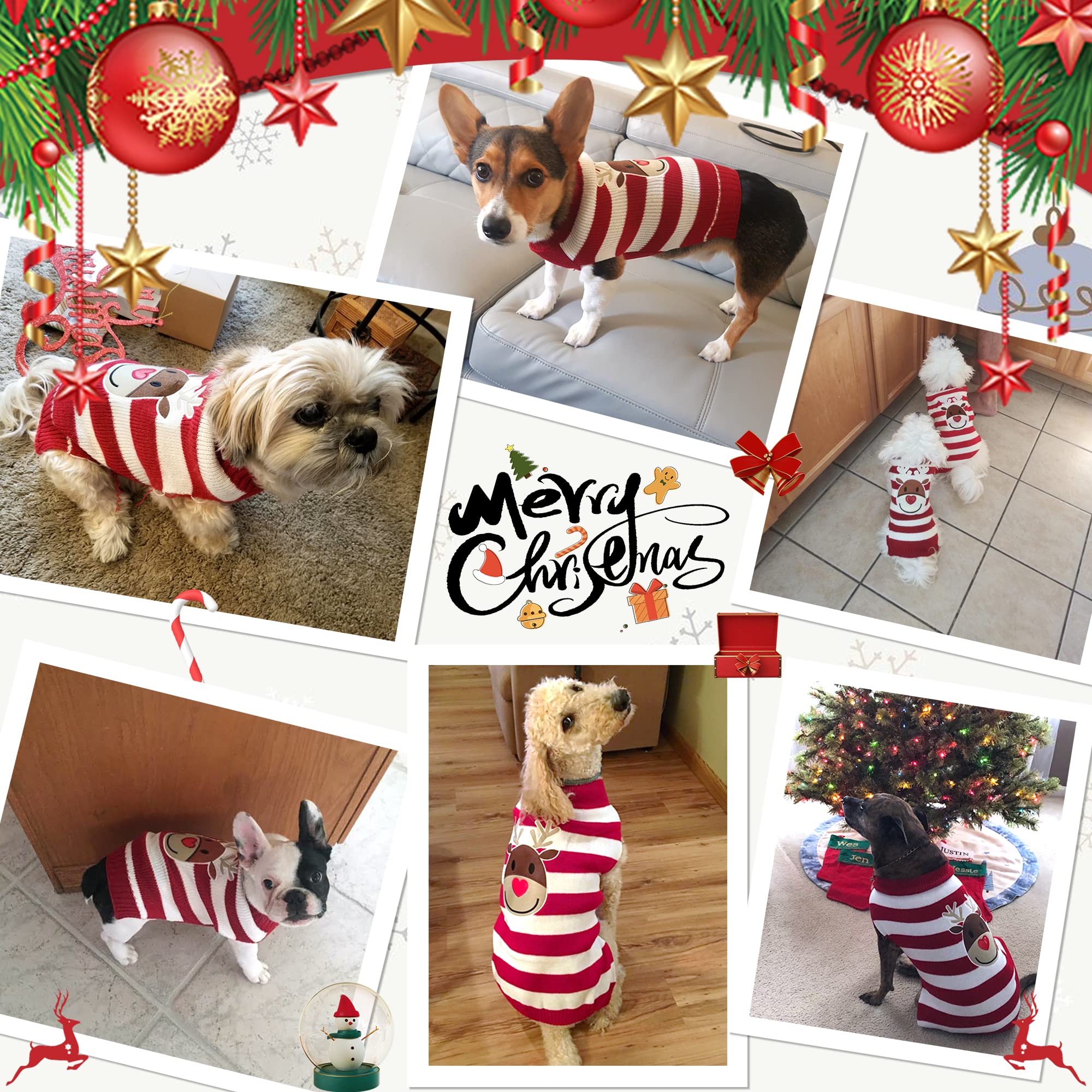 NACOCO dog reindeer sweater red medium on-model use-case conveys gift-worthy holiday charm.