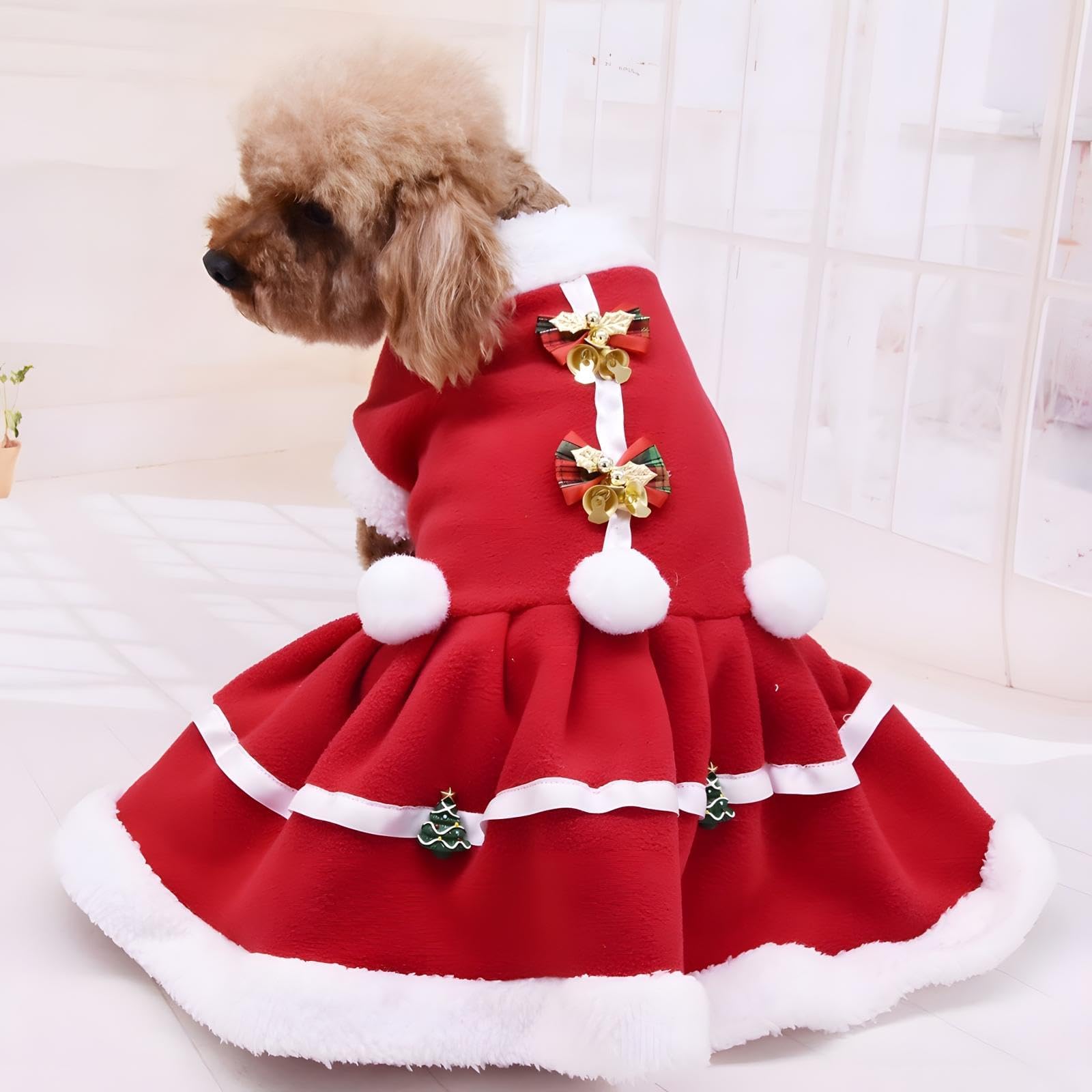 NACOCO dog Santa suit front view for adorable holiday moments
