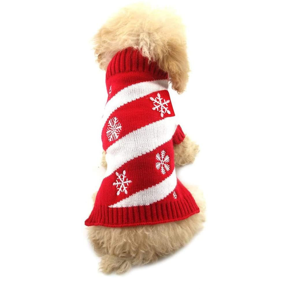 NACOCO Dog Snow Sweater with snowman pattern keeps small dogs warm