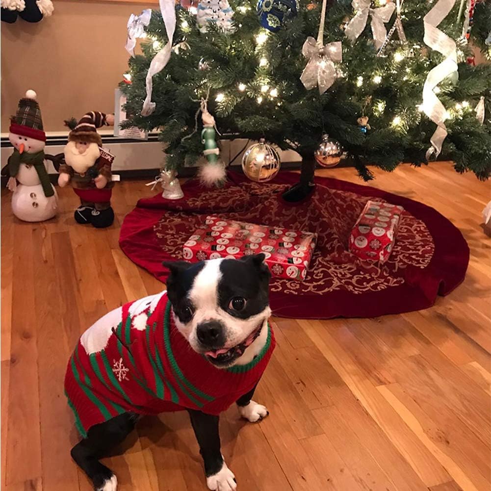 NACOCO dog snowman sweater size XL label indicating precise fit